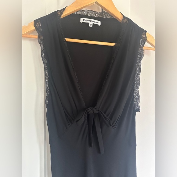 NEW  Reformation Sharla Long Dress Lace Black | size XS - Picture 8 of 9
